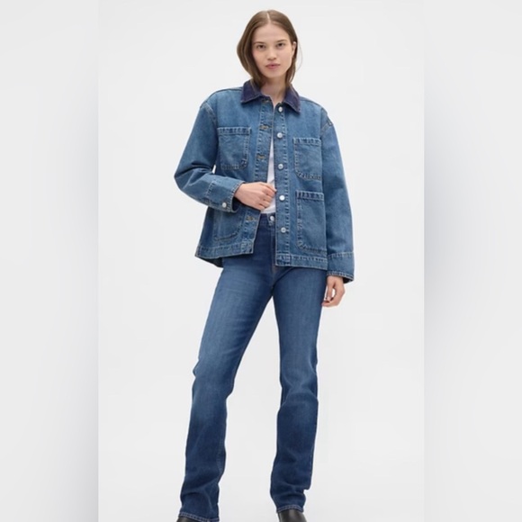 Gap Denim Corduroy Collar Chore Jacket - Picture 2 of 7